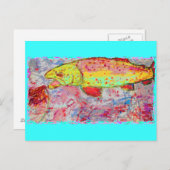 Vrede van regenboogforel op aarde briefkaart (Voorkant / Achterkant)