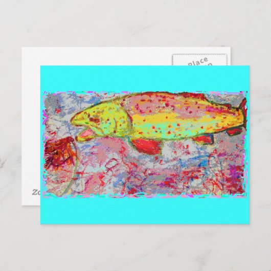 Vrede van regenboogforel op aarde briefkaart (Voorkant / Achterkant)