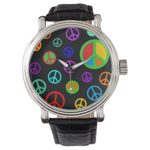 VREDE - Vat patroon met meerdere kleuren en uw ach Horloge