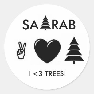 VREDE VERLIES EN BOMEN! RONDE STICKER