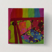 Vrede Vierkante Button 5,1 Cm (Voorkant)