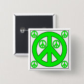 vrede vierkante button 5,1 cm (Voorkant /achterkant)