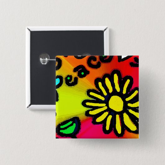 vrede vierkante button 5,1 cm (Voorkant /achterkant)