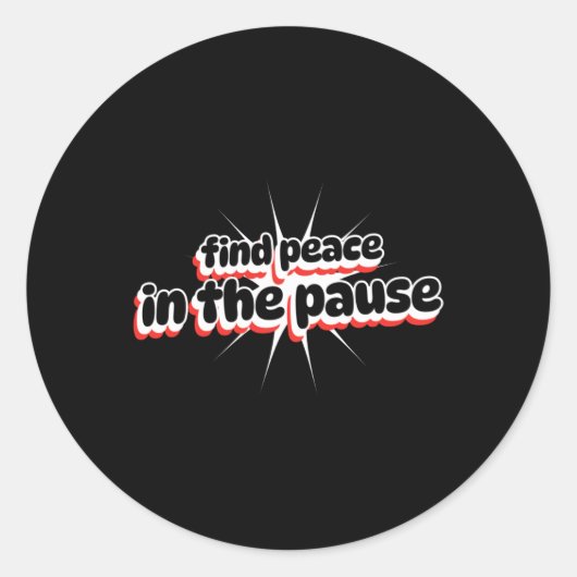 Vrede vinden in de Pauze Sticker (Voorkant)
