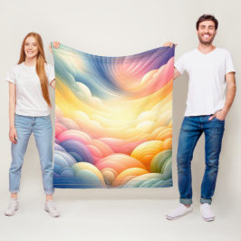 Vrede vinden in de Puffy Dreamy Clouds Fleece Deken