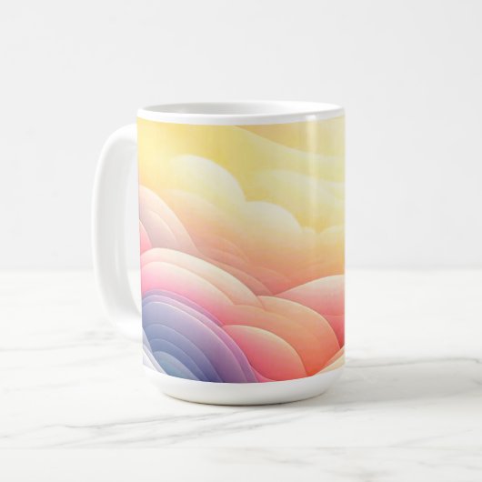 Vrede vinden in de Puffy Dreamy Clouds Koffiemok (Voorkant links)