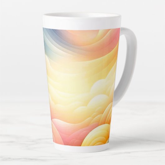 Vrede vinden in de Puffy Dreamy Clouds Latte Mok (Rechterhoek)