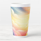 Vrede vinden in de Puffy Dreamy Clouds Latte Mok (Voorkant)