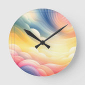 Vrede vinden in de Puffy Dreamy Clouds Ronde Klok (Voorkant)