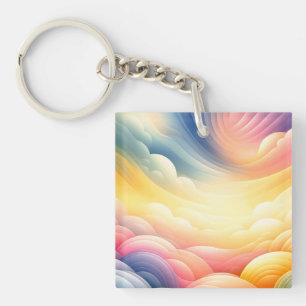 Vrede vinden in de Puffy Dreamy Clouds Sleutelhanger