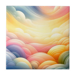 Vrede vinden in de Puffy Dreamy Clouds Tegeltje