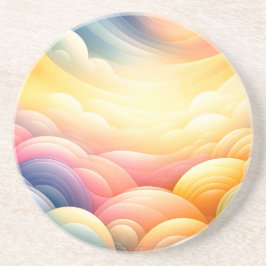 Vrede vinden in de Puffy Dreamy Clouds Zandsteen Onderzetter