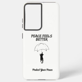Vrede Voelt Beter – Bewerkbaar Quote Cat Samsung P Galaxy Hoesje