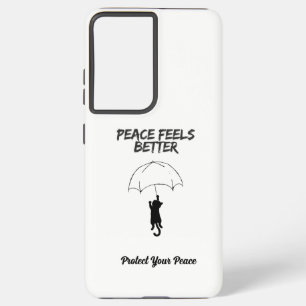 Vrede Voelt Beter – Bewerkbaar Quote Cat Samsung P Galaxy Hoesje
