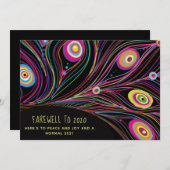 Vrede voor 2020 Modern Peacock Gepersonaliseerd Feestdagenkaart (Voorkant / Achterkant)