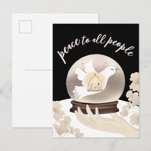 Vrede voor alle mensen Christelijk Geboorte Vakant Briefkaart (Voorkant / Achterkant)