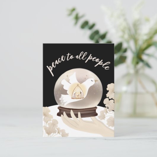 Vrede voor alle mensen Christelijk Geboorte Vakant Briefkaart (Staand voorkant)