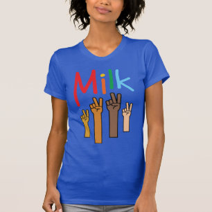 Vrede voor alle T-shirts (slank, blauw)