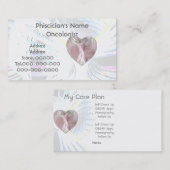 Vrede voor Angelic Wings Pink Ribbon Visitekaartje (Voorkant / Achterkant)