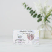 Vrede voor Angelic Wings Pink Ribbon Visitekaartje (Staand voorkant)