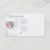 Vrede voor Angelic Wings Pink Ribbon Visitekaartje (Achterkant)