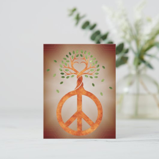 Vrede voor bomen - ventilatorhart 1 briefkaart (Staand voorkant)