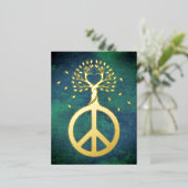 Vrede voor bomen - ventilatorhart 1 folie feestdagen briefkaart (Staand Voorkant)