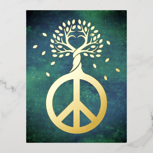 Vrede voor bomen - ventilatorhart 1 folie feestdagen briefkaart (Voorkant)