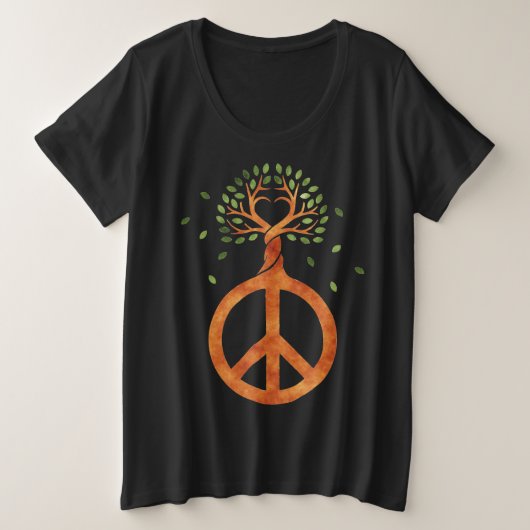 Vrede voor bomen - ventilatorhart 1 grote maat t-shirt (Design voorkant)