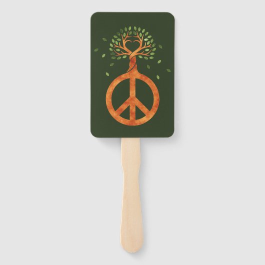 Vrede voor bomen - ventilatorhart 1 handwaaier (Achterkant)