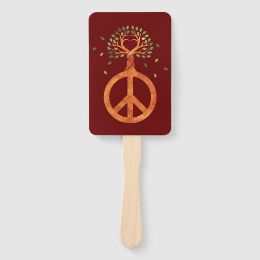 Vrede voor bomen - ventilatorhart 1 handwaaier (Voorkant)