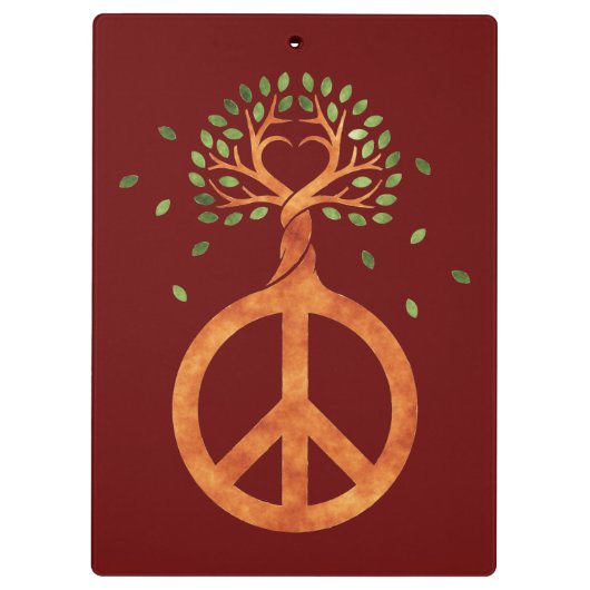 Vrede voor bomen - ventilatorhart 1 klembord (Achterkant)