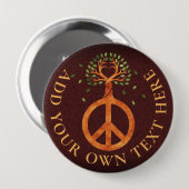 Vrede voor bomen - ventilatorhart 1 ronde button 4,0 cm (Voorkant /achterkant)