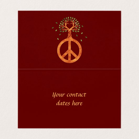 Vrede voor bomen - ventilatorhart 1 visitekaartje (Binnenkant ongevouwen)