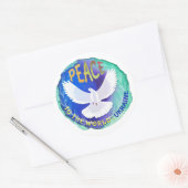 Vrede voor de wereld - Oekraïne Ronde Sticker (Envelop)