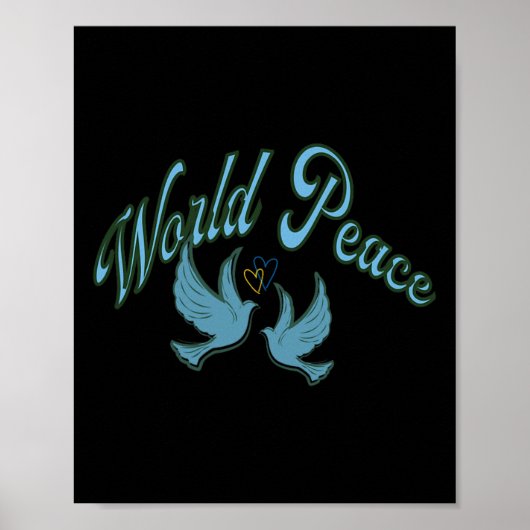 Vrede Voor De Wereld. Opschrift Over Vrede. Oekraï Poster (Voorkant)