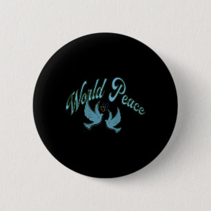 Vrede Voor De Wereld. Opschrift Over Vrede. Oekraï Ronde Button 5,7 Cm