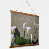 Vrede voor dit huis Calla Lelies Bloemen Hangend Wandkleed (Gebogen)