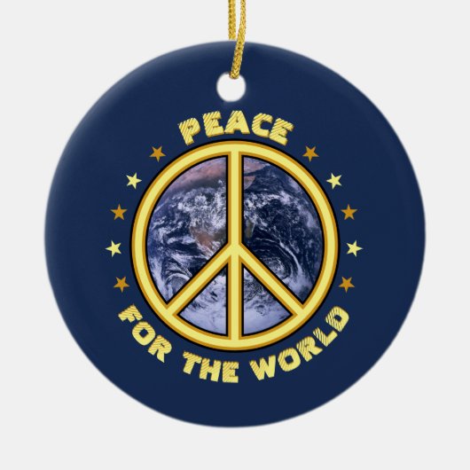 Vrede voor het Wereld ☮ Ornament (Voorkant)