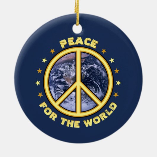 Vrede voor het Wereld ☮ Ornament (Achterkant)