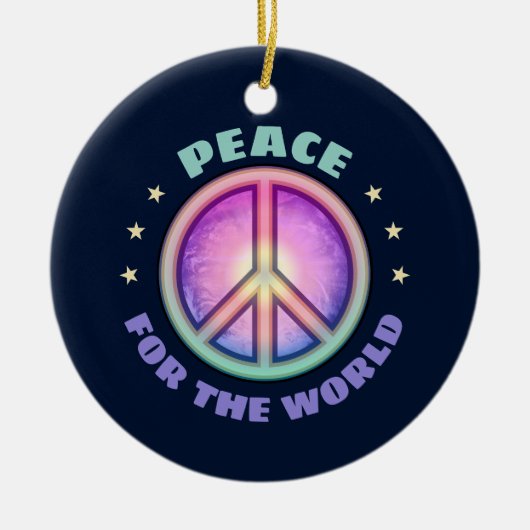 Vrede voor het Wereld ☮ Ornament (Voorkant)