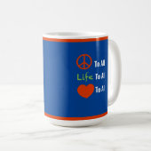 "Vrede Voor Iedereen" Koffiemok (Voorkant rechts)