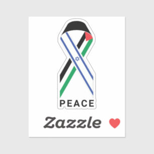 Vrede voor Israël en Palestina vlag lintje wit Sticker