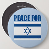 Vrede voor Israël Ronde Button 6,0 Cm (Voorkant /achterkant)