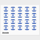 Vrede voor Israël vlag aangepaste tekst Ronde Sticker (Vel)