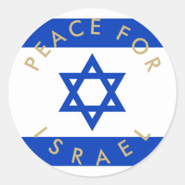 Vrede voor Israël vlag aangepaste tekst Ronde Sticker
