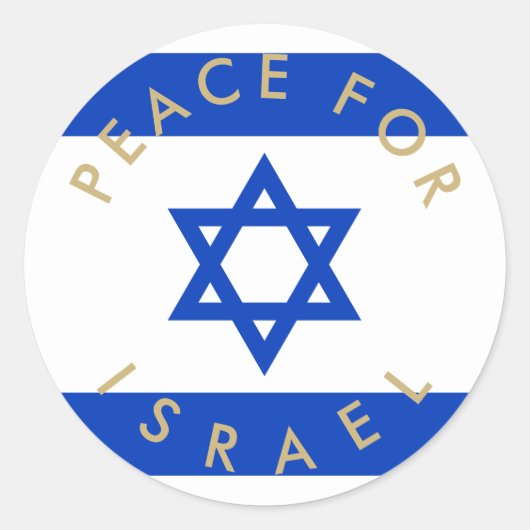 Vrede voor Israël vlag aangepaste tekst Ronde Sticker (Voorkant)