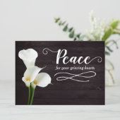Vrede voor je rouwharten kaart (Staand voorkant)