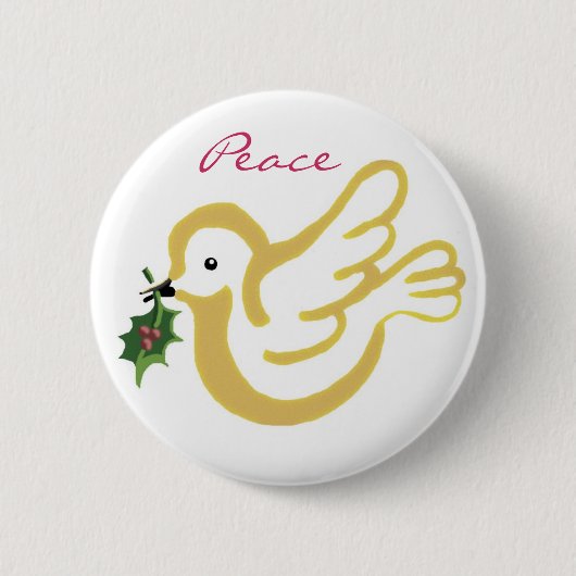 Vrede voor Kerstmis Ronde Button 5,7 Cm (Voorkant)