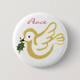 Vrede voor Kerstmis Ronde Button 5,7 Cm